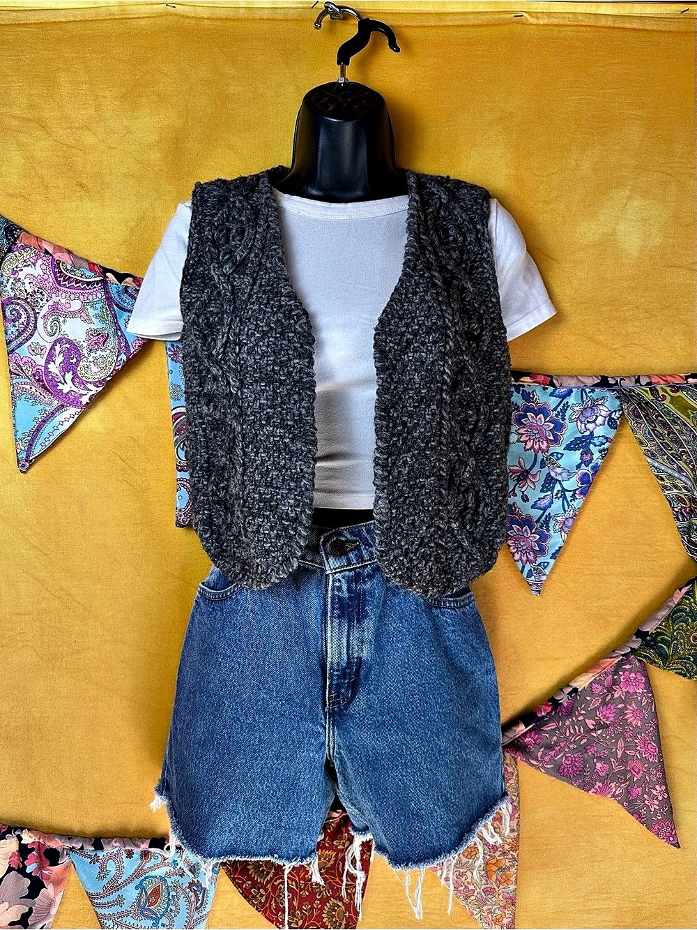 Cable Knit Wool Vest